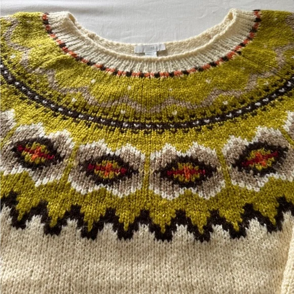 J. Jill Cream and Olive Patterned Sweater - Picture 3 of 10